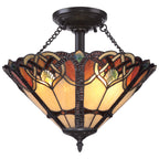 Cambridge 2-Light Large Tiffany Semi-Flush Mount