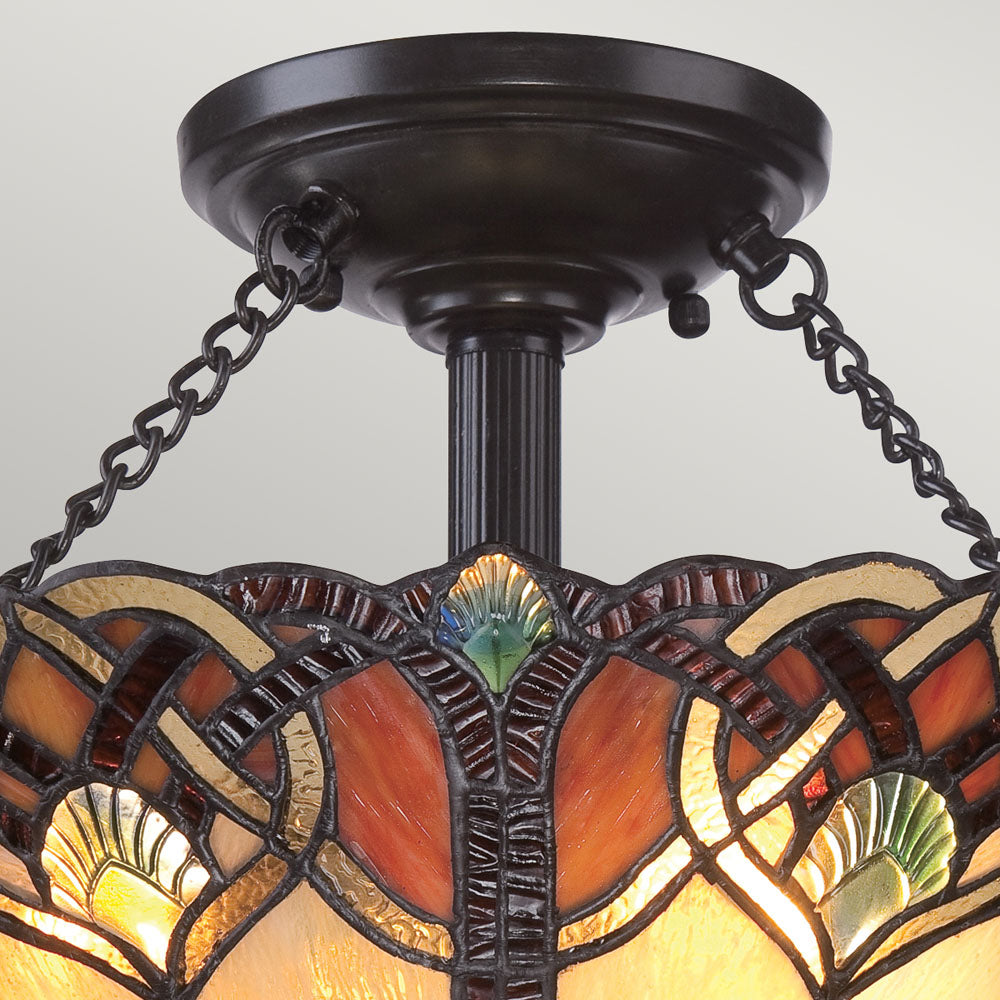 Cambridge 2-Light Large Tiffany Semi-Flush Mount