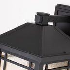 Cedar Point Large Black Outdoor Wall Lantern (Seedy Glass)