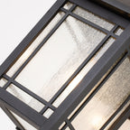 Cedar Point Large Black Outdoor Wall Lantern (Seedy Glass)
