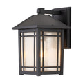 Cedar Point Medium Black Outdoor Wall Lantern (Seedy Glass)