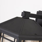 Cedar Point Medium Black Outdoor Wall Lantern (Seedy Glass)