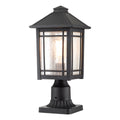 Cedar Point 1-Light Black Pedestal (Seedy Glass)
