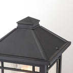 Cedar Point 1-Light Black Pedestal (Seedy Glass)