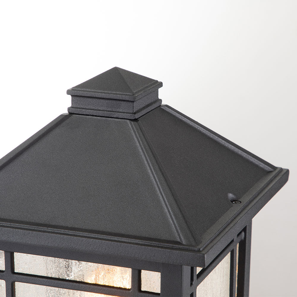 Cedar Point 1-Light Black Pedestal (Seedy Glass)