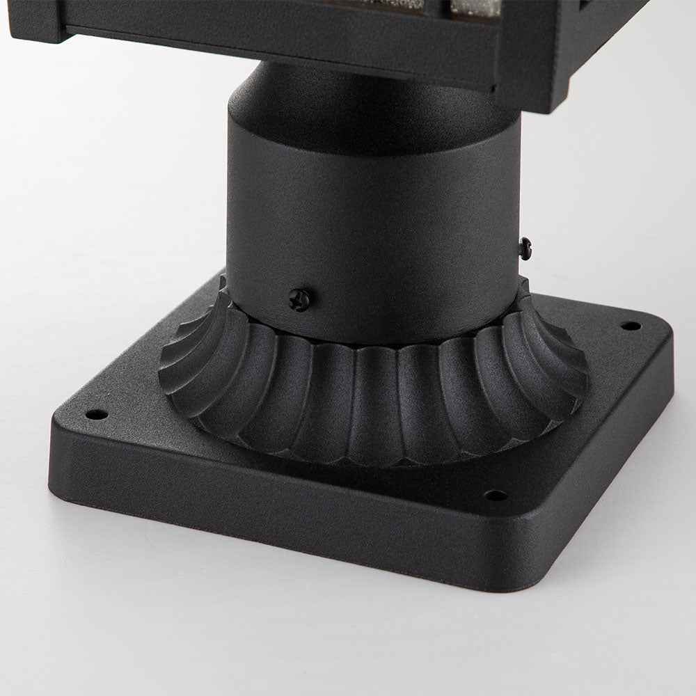 Cedar Point 1-Light Black Pedestal (Seedy Glass)