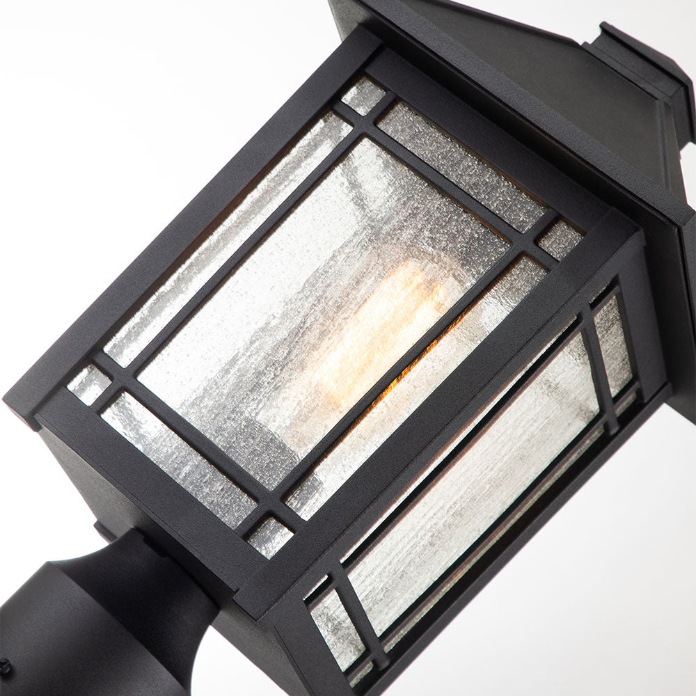 Cedar Point 1-Light Black Pedestal (Seedy Glass)