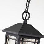 Cedar Point Black Hanging Lantern (Seedy Glass)