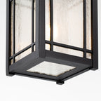 Cedar Point Black Hanging Lantern (Seedy Glass)