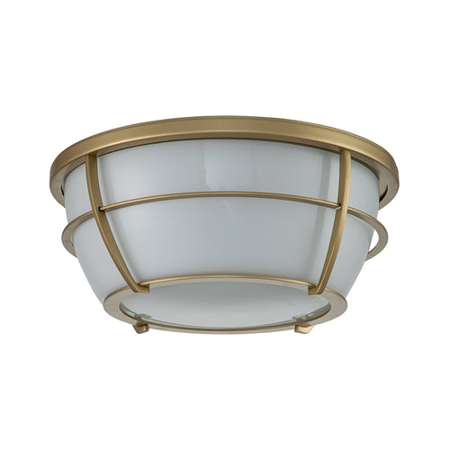 Chance Painted Natural Brass Modern Bathroom Flush Mount Light