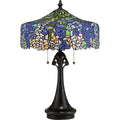 Cobalt 3 Light Tiffany Table Lamp - Vintage Bronze