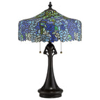 Cobalt 3 Light Tiffany Table Lamp - Vintage Bronze