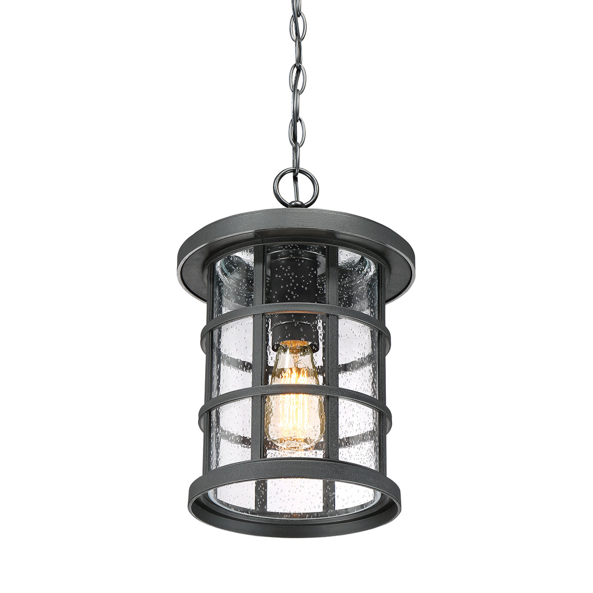 Crusade 1-Light Chain Lantern (Black - Craftsman Inspired)