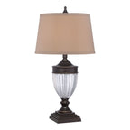 Dennison 1-Light Table Lamp (Polished Nickel with Tan Shade)