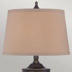 Dennison 1-Light Table Lamp (Polished Nickel with Tan Shade)
