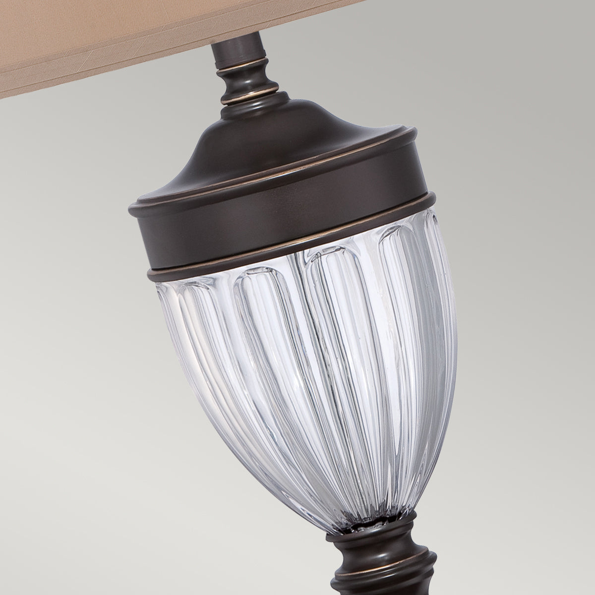 Dennison 1-Light Table Lamp (Polished Nickel with Tan Shade)