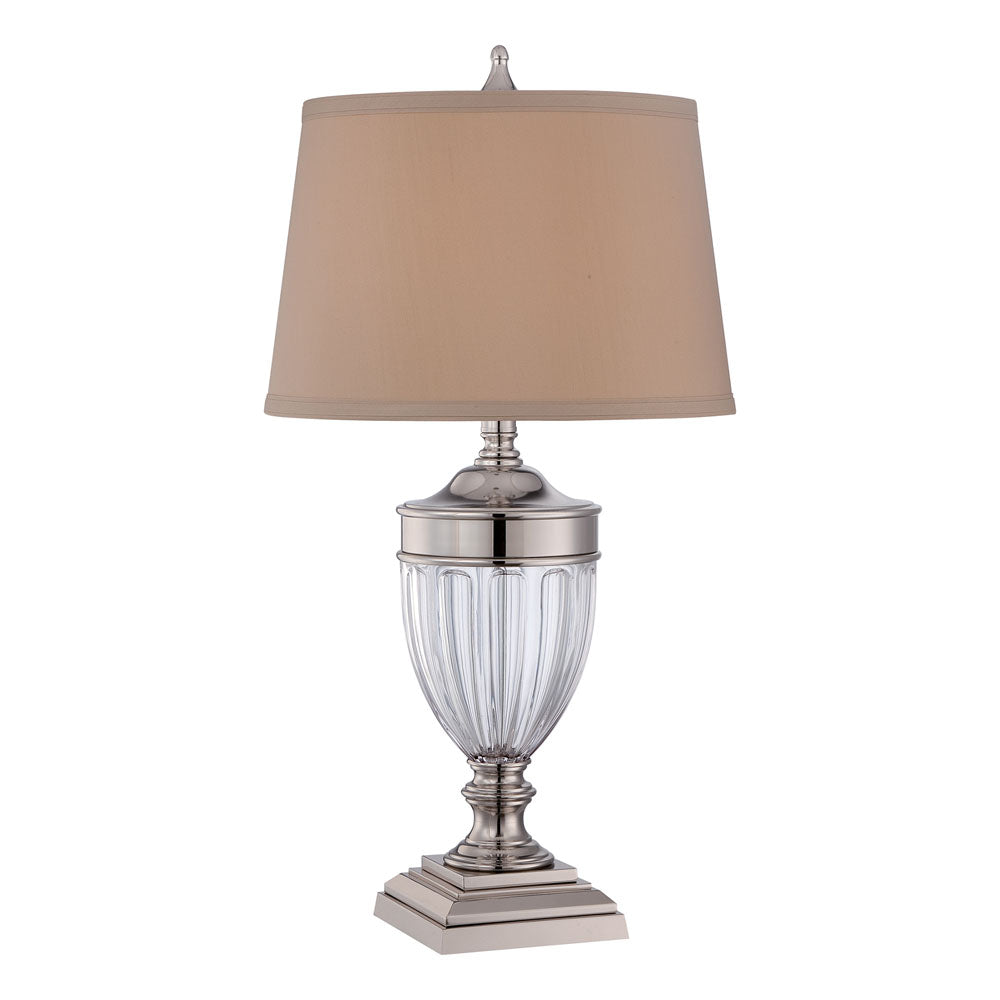 Dennison 1-Light Table Lamp (Paladian Bronze with Tan Shade)