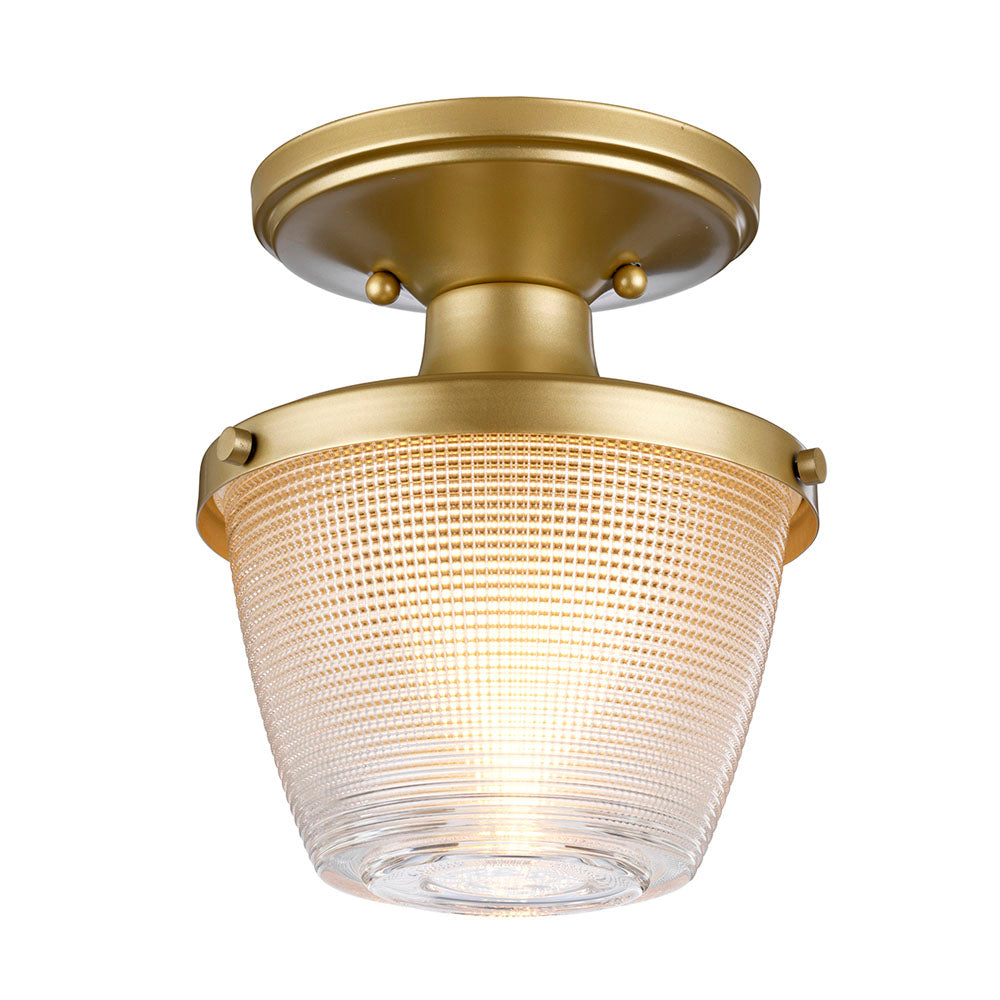 Dublin 1-Light Ceiling Semi-Flush Mount (Natural Brass)