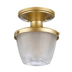 Dublin 1-Light Ceiling Semi-Flush Mount (Natural Brass)