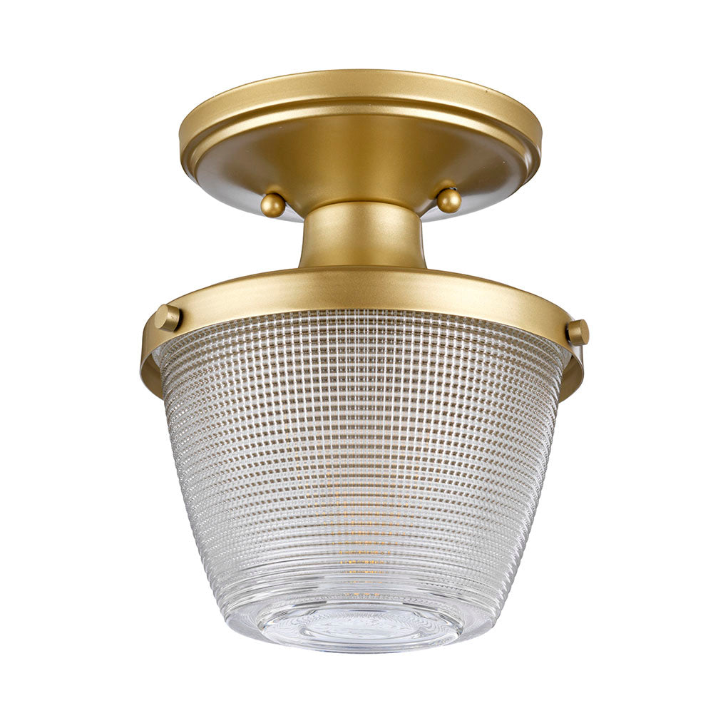 Dublin 1-Light Ceiling Semi-Flush Mount (Natural Brass)