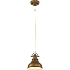 Emery 1-Light Mini Pendant (Weathered Brass - Classic Americana Style)