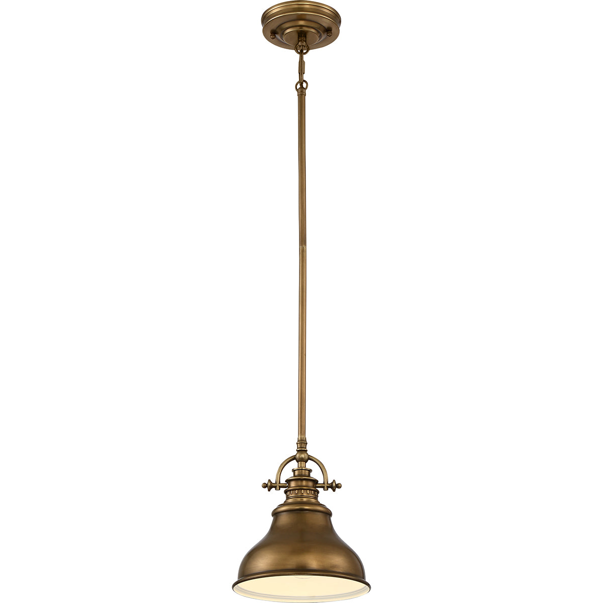Emery 1-Light Mini Pendant (Weathered Brass - Classic Americana Style)