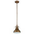 Emery 1-Light Mini Pendant (Weathered Brass - Classic Americana Style)