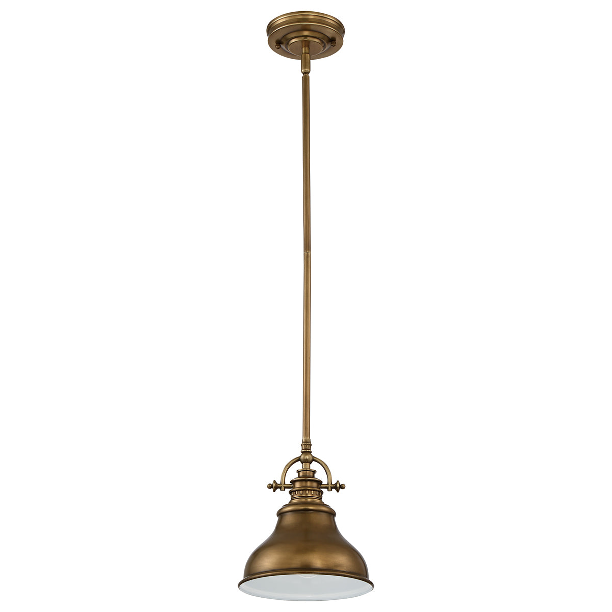 Emery 1-Light Mini Pendant (Weathered Brass - Classic Americana Style)