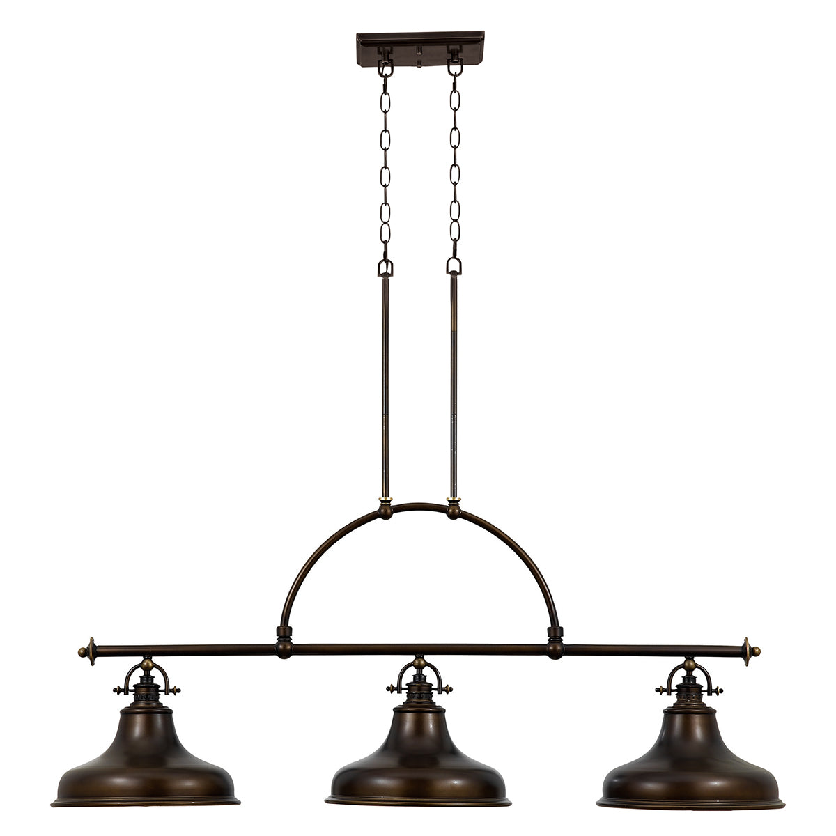 Emery 3-Light Palladian Bronze Island Pendant (Classic Americana Style)