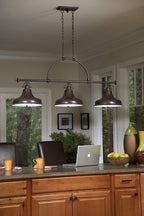 Emery 3-Light Palladian Bronze Island Pendant (Classic Americana Style)