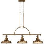 Emery 3-Light Weathered Brass Island Chandelier (Classic Americana Style)