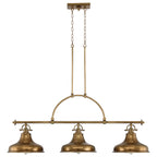 Emery 3-Light Weathered Brass Island Chandelier (Classic Americana Style)