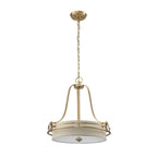 Uptown Gotham Brushed Brass Pendant Light (Glass Balls & Shade)