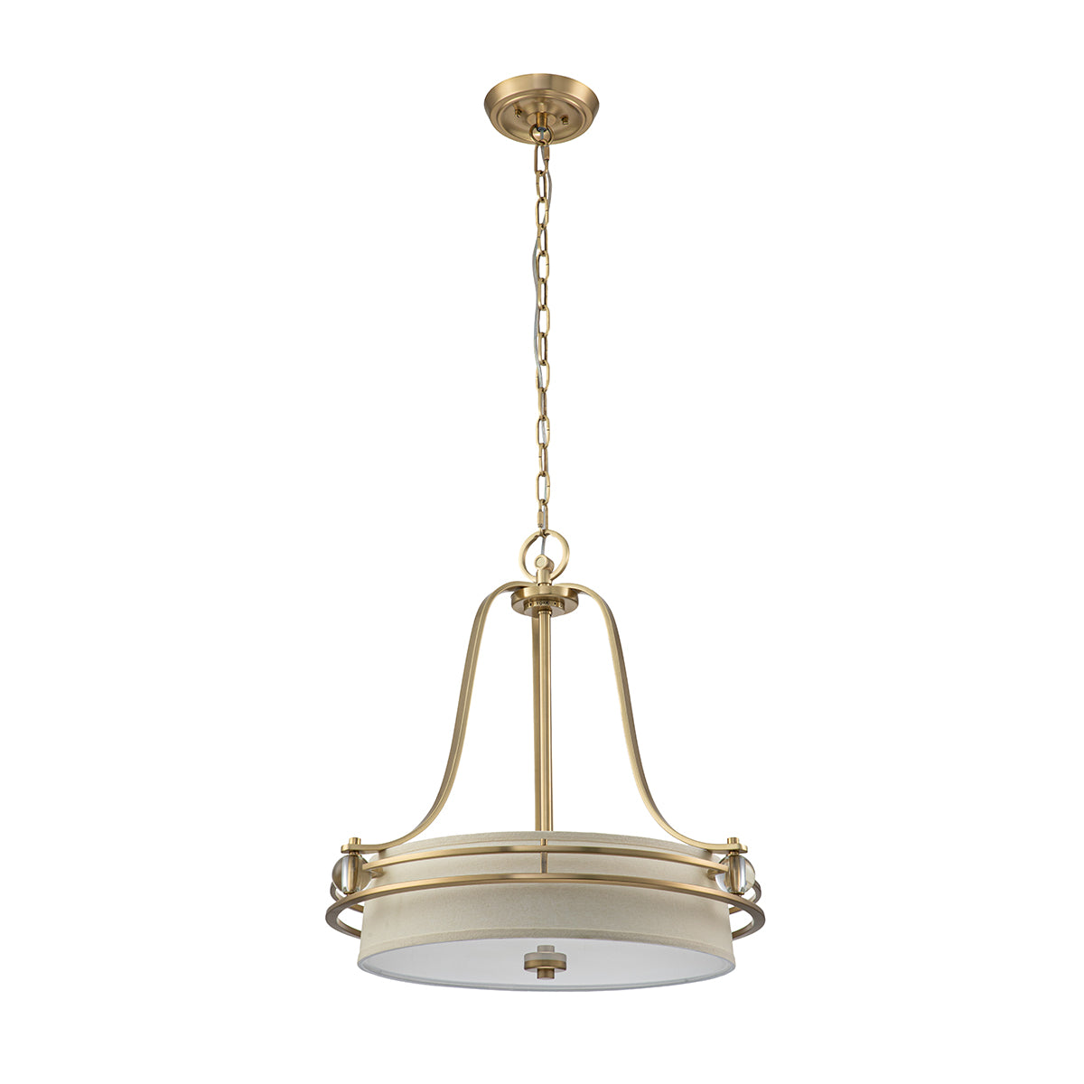 Uptown Gotham Brushed Brass Pendant Light (Glass Balls & Shade)