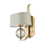 Uptown Gotham 1-Light Brushed Brass Wall Sconce (Glass & Shade)