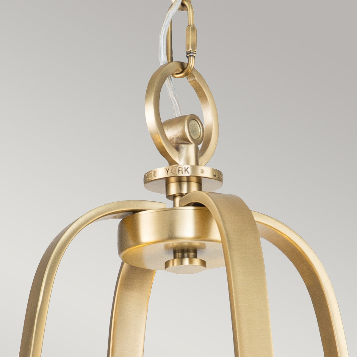 Uptown Gotham 4-Light Brushed Brass Chandelier (Glass Balls & Shades)