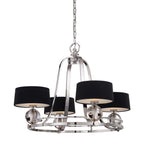 Gotham 4-Light Chandelier (Black Shades)