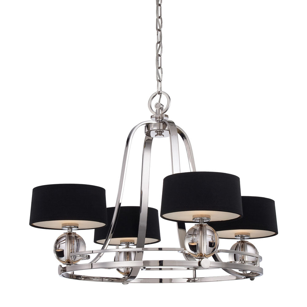 Gotham 4-Light Chandelier (Black Shades)
