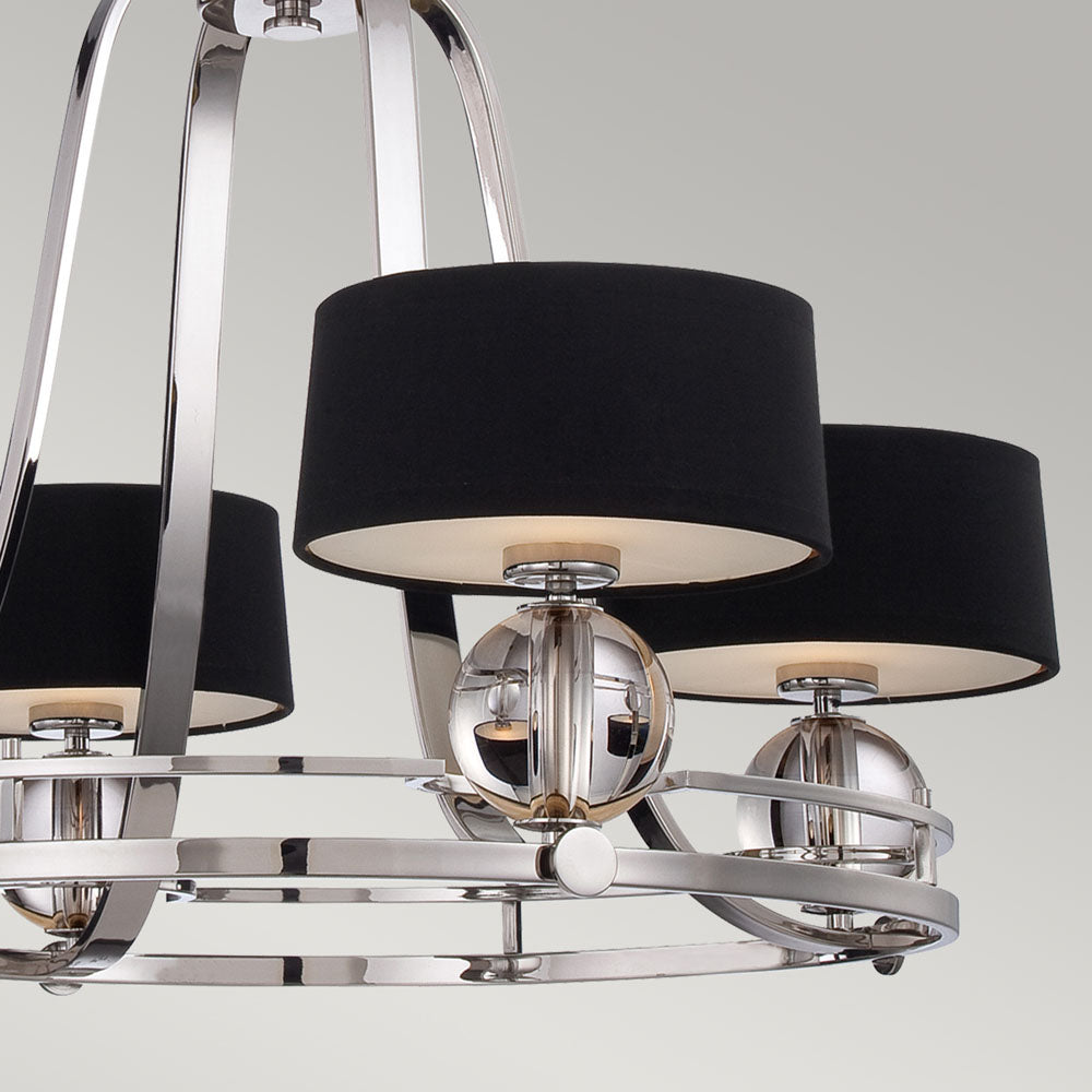 Gotham 4-Light Chandelier (Black Shades)