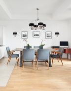 Gotham 4-Light Chandelier (Black Shades)