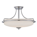 Griffin 4-Light Antique Nickel Semi-Flush Mount (Etched Glass)