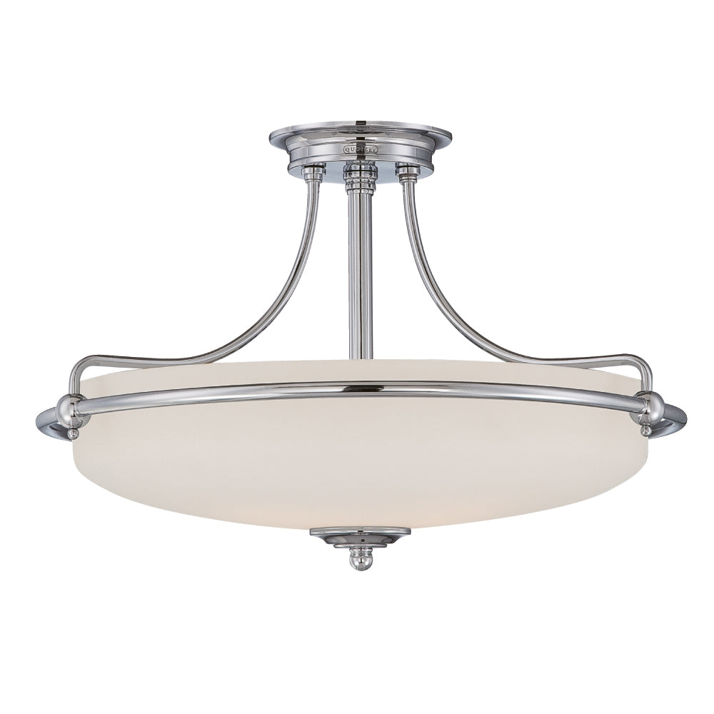 Griffin 4-Light Antique Nickel Semi-Flush Mount (Etched Glass)
