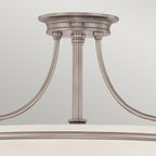 Griffin 4-Light Antique Nickel Semi-Flush Mount (Etched Glass)