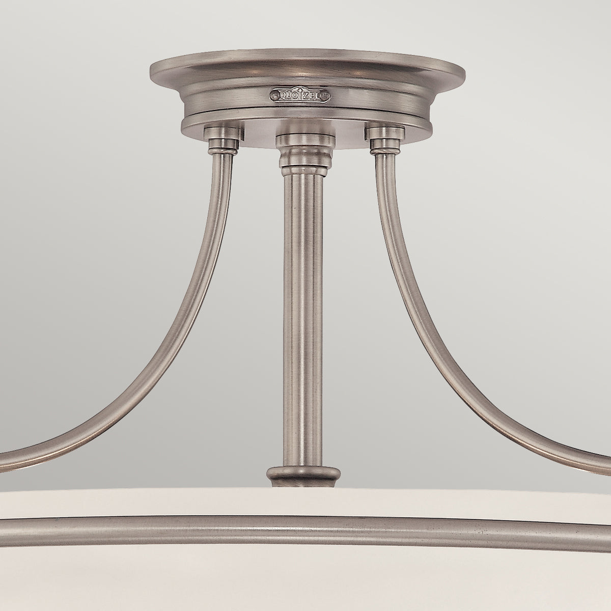Griffin 4-Light Antique Nickel Semi-Flush Mount (Etched Glass)