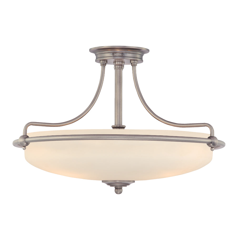 Griffin 4-Light Polished Chrome Semi-Flush Mount (Etched Glass)