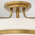 Griffin 4-Light Polished Chrome Semi-Flush Mount (Etched Glass)
