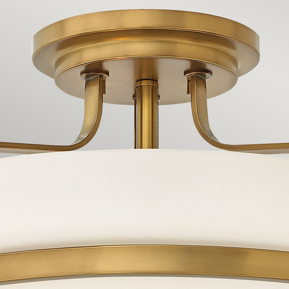 Griffin 4-Light Polished Chrome Semi-Flush Mount (Etched Glass)