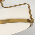 Griffin 4-Light Polished Chrome Semi-Flush Mount (Etched Glass)