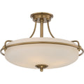 Griffin 4-Light Weathered Brass Semi-Flush Mount (Etched Glass)