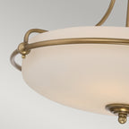 Griffin 4-Light Weathered Brass Semi-Flush Mount (Etched Glass)